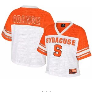 NWT Syracuse University Orange Women’s Cropped Jersey - White and Orange Med NEW